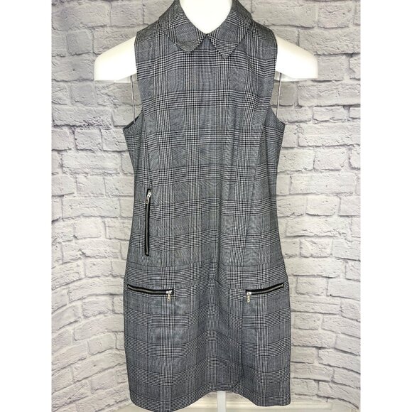Intermix Exclusive Sleeveless Drop Waist Dress NEW with tags Black Plaid - Picture 1 of 7